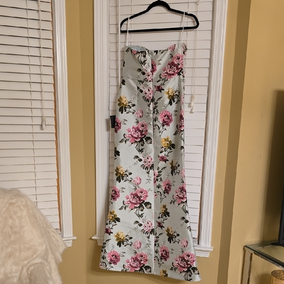 Lulu's Pink and Green Strapless  Sundress - Picture 6 of 16